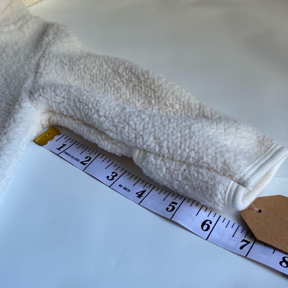 Baby Zip-Up white Hooded fleece Jumpsuit size 0-3 months NWT - Picture 3 of 11